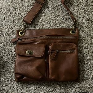 Brown faux leather Satchel